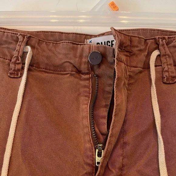 PAIGE Carly High-Rise Wide-Leg Crop Jeans in Terra Cotta - Picture 2 of 14